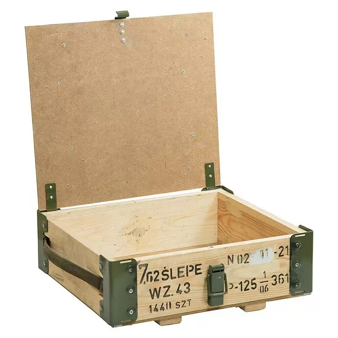 Holzkiste - L x B x H: 40 x 35 x 15 cm, Braun - Diagonale Ansicht