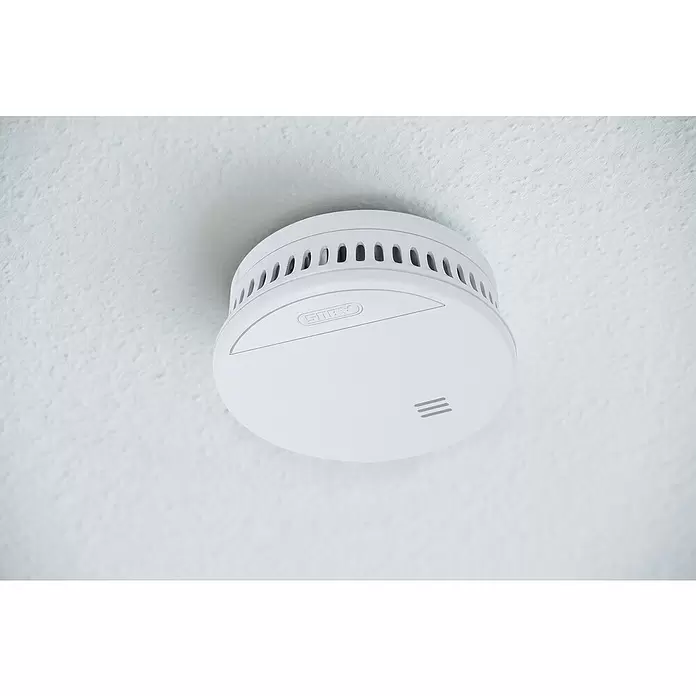 Abus Rauchwarnmelder RWM150 - Durchmesser: 10 cm, Batterielaufzeit: Bis 10 Jahre, Alarmsignal: 85 dB - Stimmungsaufnahme