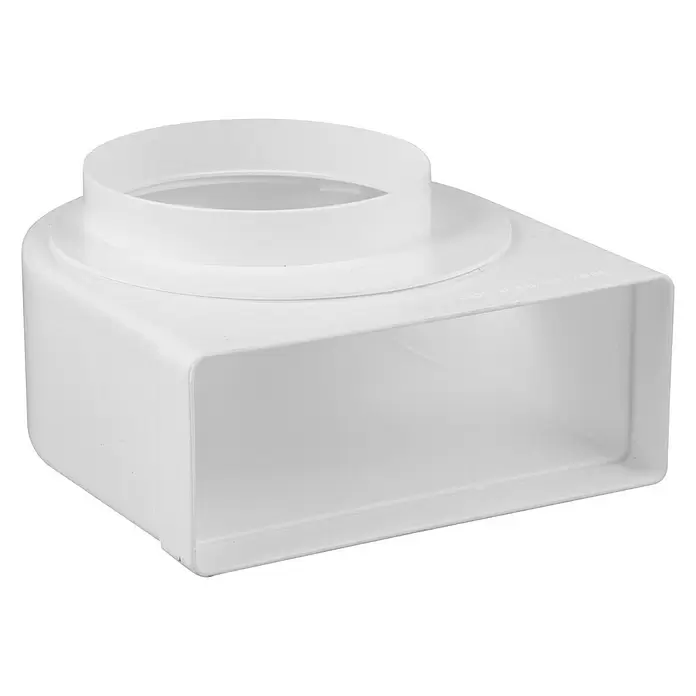 Nedco Overgangsstuk Haaks - Diameter aansluitstukken: 150 mm, 220 x 90 mm, Kunststof - Diagonaal zicht