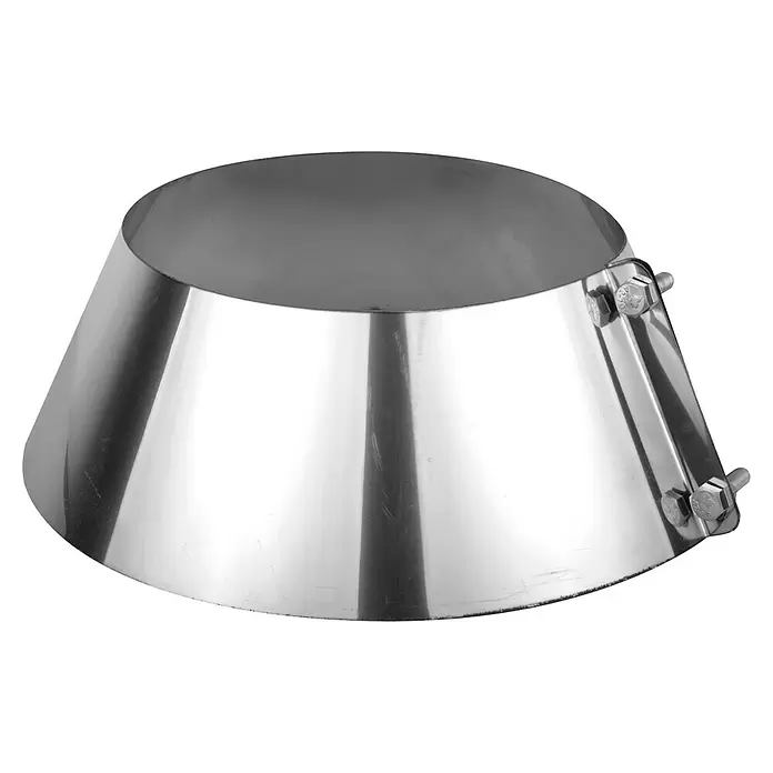 Nedco Weerkraag - Diameter: 80 mm, Roestvrij staal, Geborsteld RVS - Diagonaal zicht