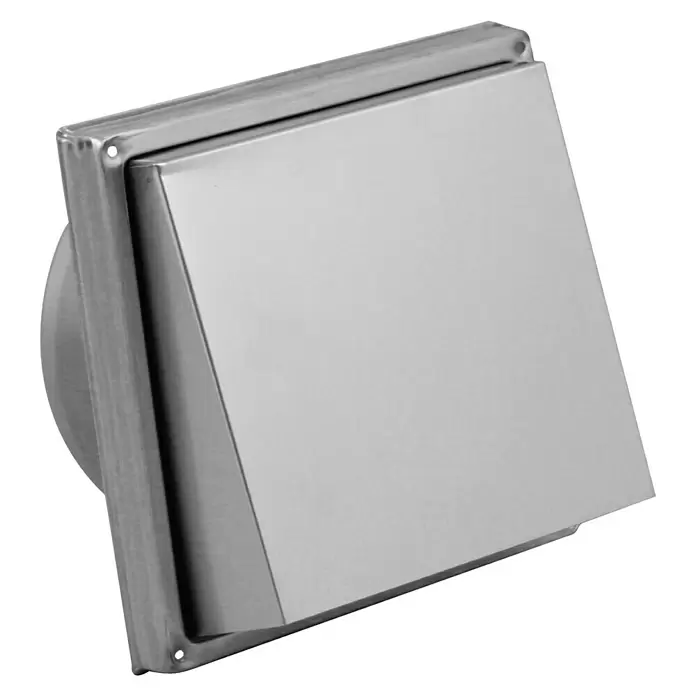 Nedco Gevelrooster - Geborsteld RVS, 182 x 182 mm, Roestvrij staal - Diagonaal zicht