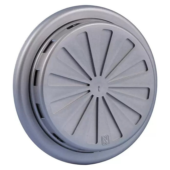 Nedco Ventilatierooster - Grijs, Diameter: 155 mm, Kunststof - Diagonaal zicht