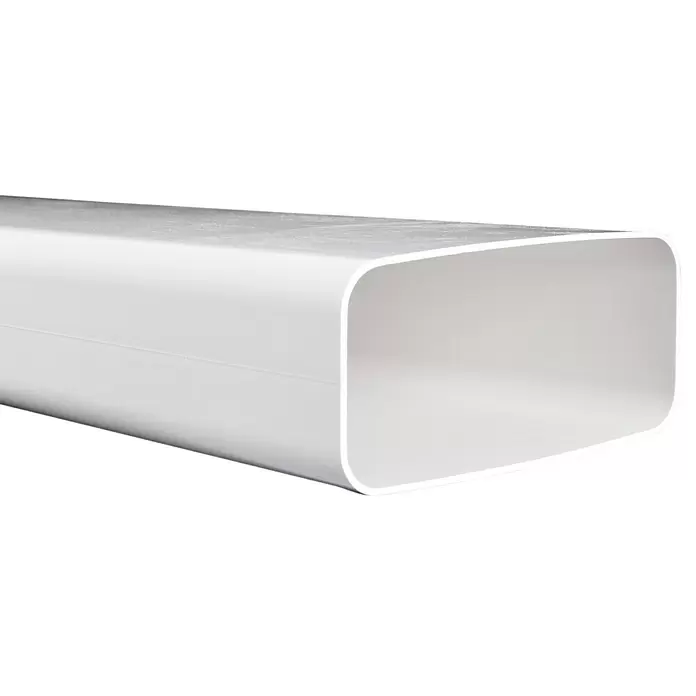 Nedco Vlakkanaal Eco+ - Afmeting aansluitstukken: 220 x 90 mm, Lengte: 100 cm, Wit, Kunststof - Close-up