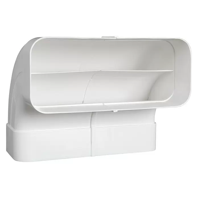 Nedco Vlakkanaalbocht Eco+ - Afmeting aansluitstukken: 220 x 90 mm, Verticaal, 90 °, Wit, Kunststof - Diagonaal zicht