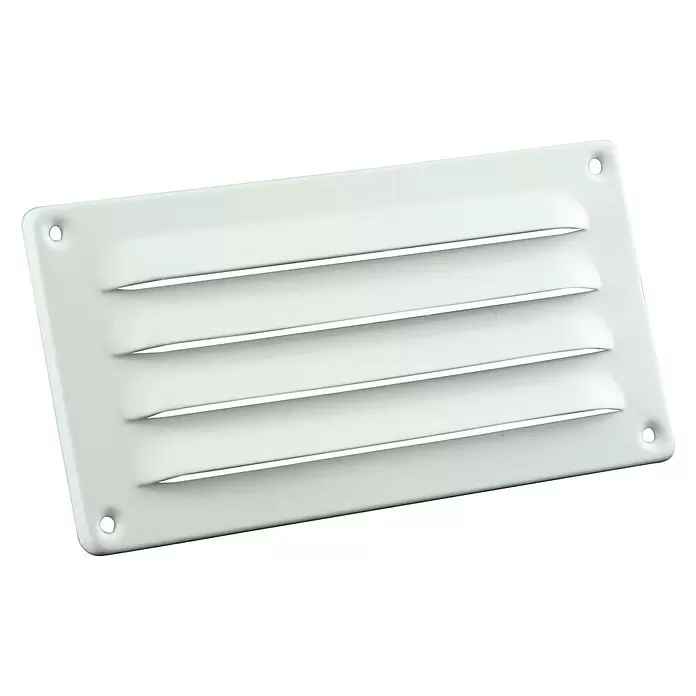 Nedco Schoepenrooster - Aluminium, 180 x 90 mm, Wit - Diagonaal zicht