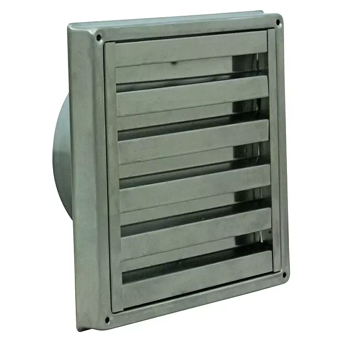 Nedco Lamellenrooster - Geborsteld RVS, b x h: 155 x 155 mm, Roestvrij staal - Diagonaal zicht