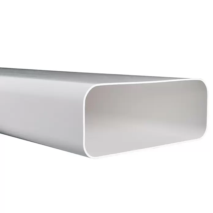Nedco Vlakkanaal Eco+ - Afmeting aansluitstukken: 169 x 77 mm, Lengte: 100 cm, Wit, Kunststof - Close-up