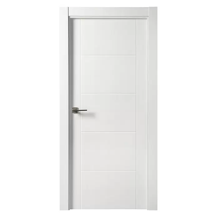 Solid Elements Puerta interior Berlín - 72,5 x 203 cm, Apertura según normativa: Derecha, Blanco lacado, Macizo, Ciega - Vista frontal