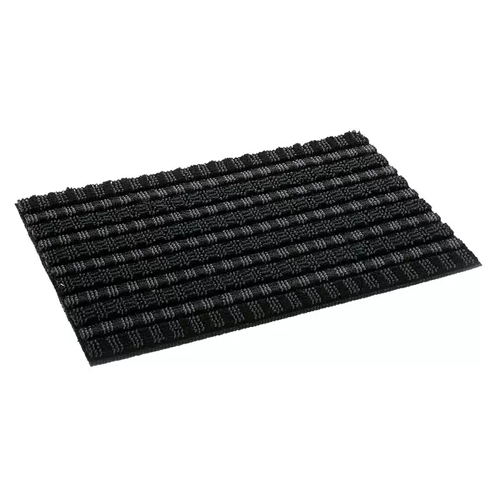 Astra Fußmatte Poly Brush - Schwarz, 40 x 60 cm, 100 % Polypropylen - Diagonale Ansicht