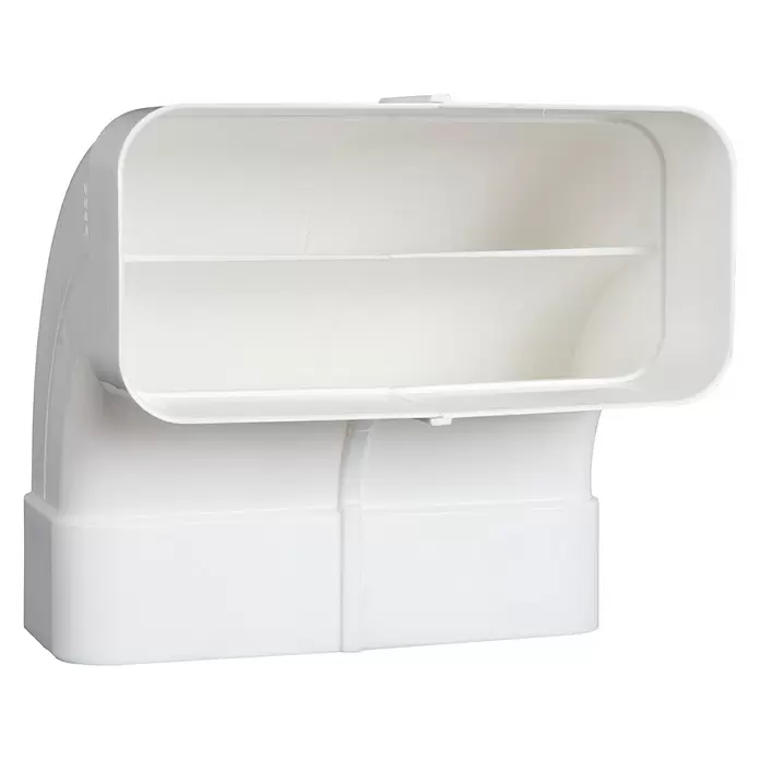 Nedco Vlakkanaalbocht Eco+ - Afmeting aansluitstukken: 169 x 77 mm, Verticaal, 90 °, Wit, Kunststof - Diagonaal zicht