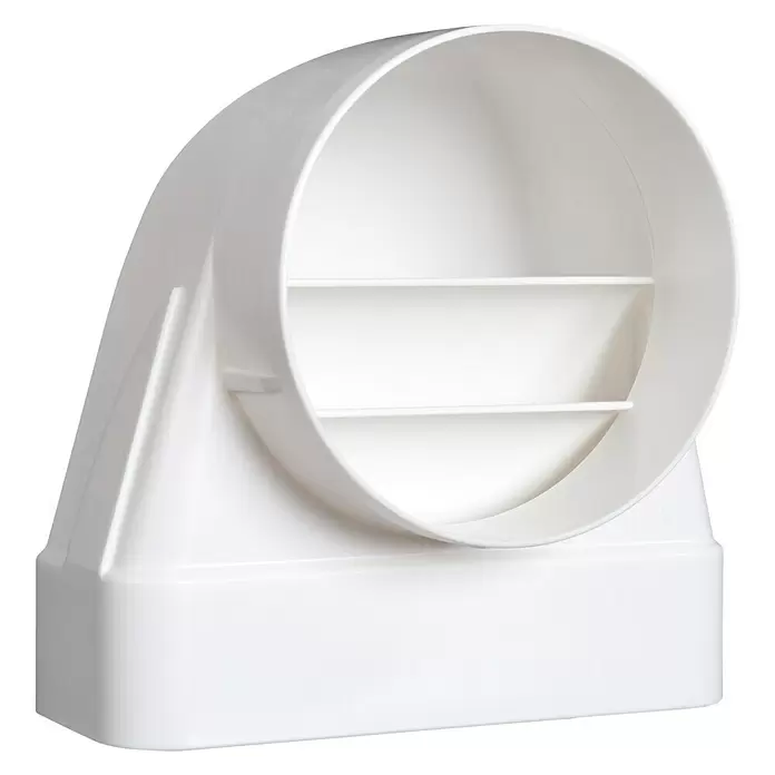 Nedco Overgangsstuk Haaks Eco+ - Diameter aansluitstukken: 125 mm, 169 x 77 mm, Kunststof - Diagonaal zicht