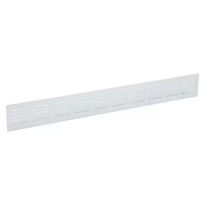 Nedco Ventilatierooster plint - 500 x 60 mm, Aluminium, Aluminium - Diagonaal zicht