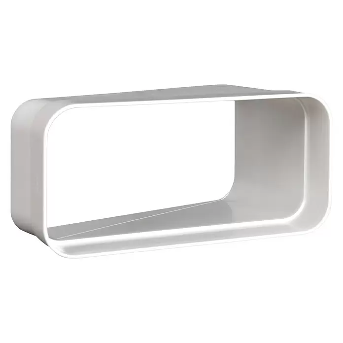 Nedco Vlakkanaalbocht Eco+ - Afmeting aansluitstukken: 169 x 77 mm, Horizontaal, 15 °, Wit, Kunststof - Diagonaal zicht