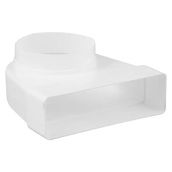 Nedco Overgangsstuk Haaks - Diameter aansluitstukken: 125 mm, 204 x 60 mm, Kunststof - Diagonaal zicht