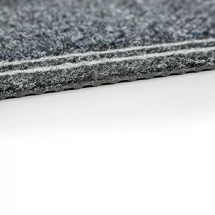 Astra Flocky Color Türmatte - Streifen, Grau/Bedruckt, 60 x 40 cm, 100% Polypropylen - Detailaufnahme