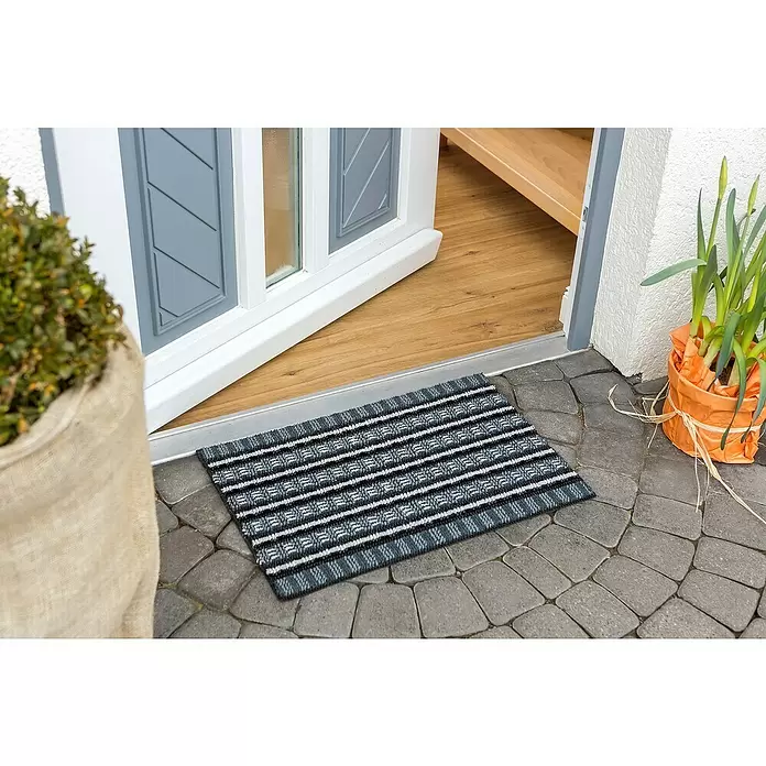 Astra Fußmatte Poly Brush - Schwarz/Silber, 40 x 60 cm, 100 % Polypropylen - Stimmungsaufnahme