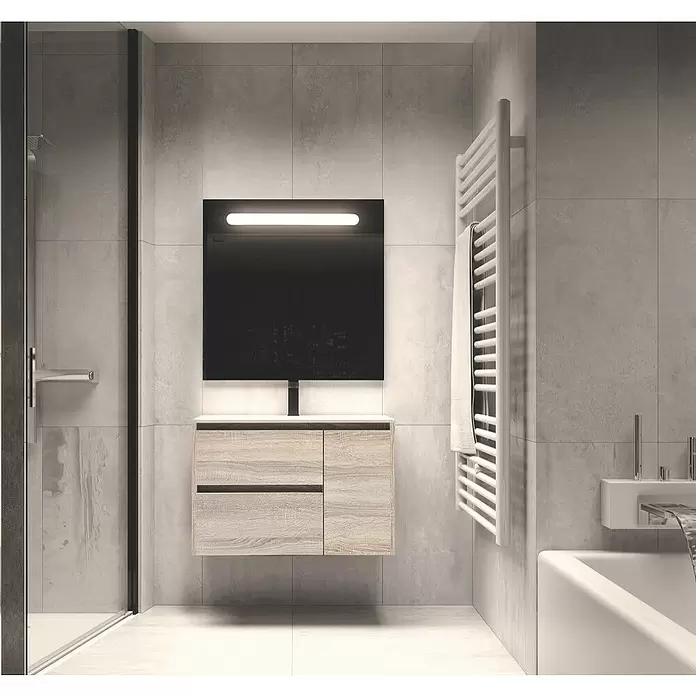 Conjunto de mueble de baño Hitra - 80 cm, 3 piezas, Cambrian, Mate - Foto ambiente