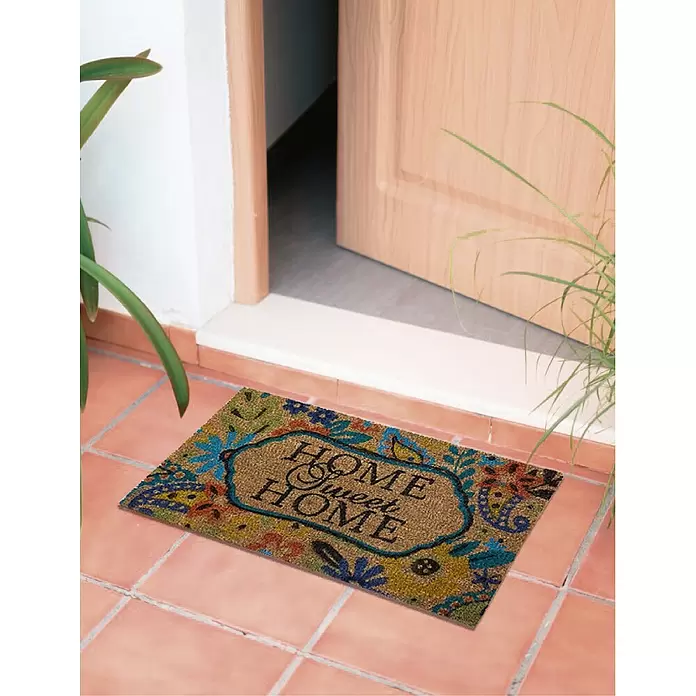 Felpudo de coco Home Bouquet - Multicolor/Natural, 70 x 40 cm - Foto ambiente
