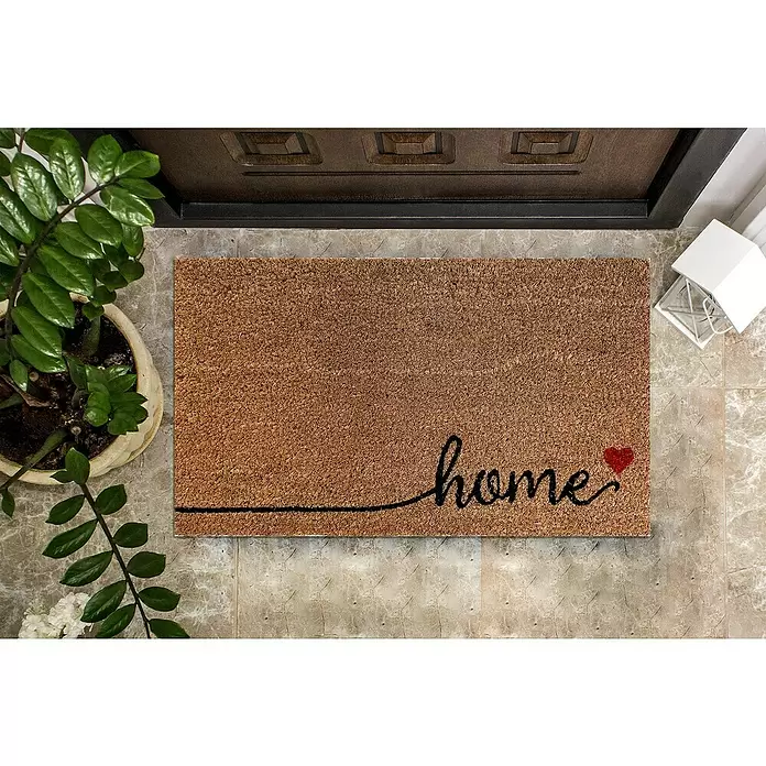 Felpudo de coco Sweet Home - Negro/Natural, 60 x 35 cm - Foto ambiente