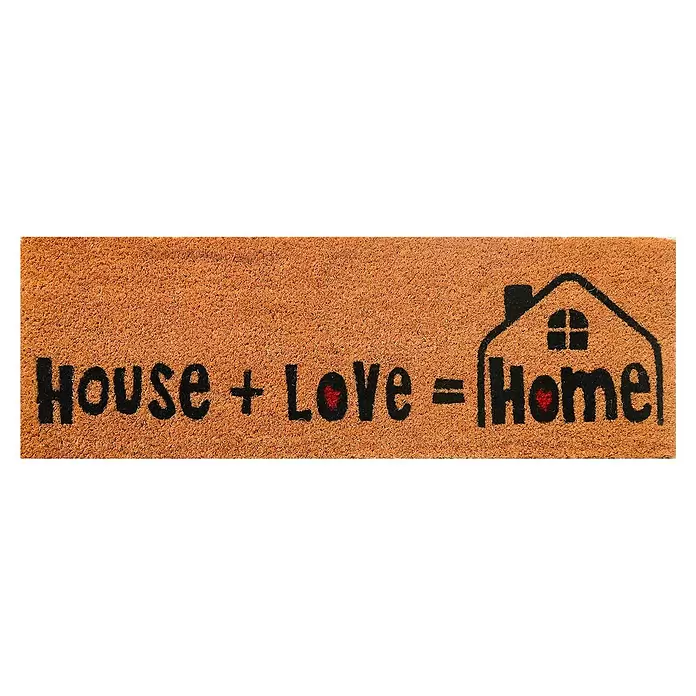 Felpudo de coco House Love - Negro/Natural, 75 x 25 cm - Vista descendente