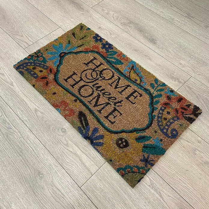 Felpudo de coco Home Bouquet - Multicolor/Natural, 70 x 40 cm - Foto ambiente