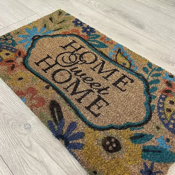 Felpudo de coco Home Bouquet - Multicolor/Natural, 70 x 40 cm - Foto ambiente