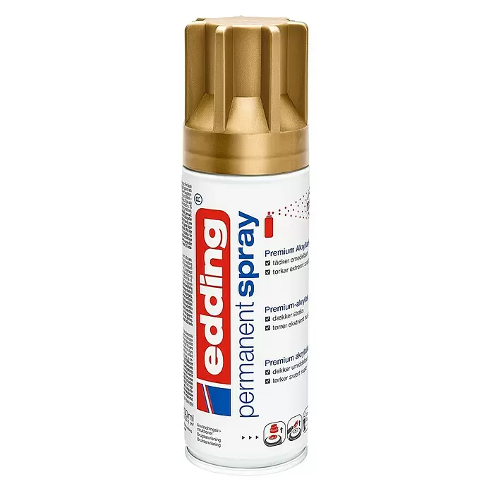 Edding Permanent Spray - Reichgold, 200 ml - Vorderansicht