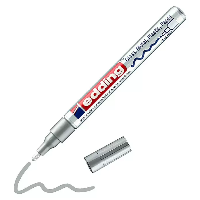Edding Lackmarker 751 - Silber, 1 mm - 2 mm - Anwendungsbeispiel