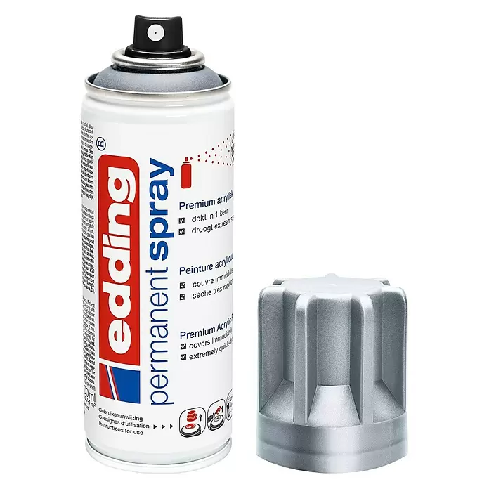 Edding Permanent Spray - Silber, 200 ml - Vorderansicht