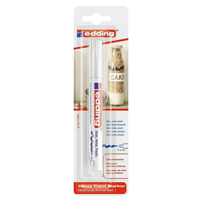 Edding Lackmarker 750 - Weiß, 2 mm - 4 mm - Vorderansicht