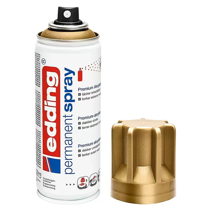Edding Permanent Spray - Reichgold, 200 ml - Vorderansicht