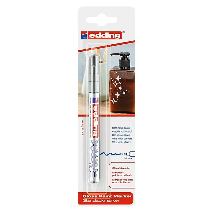 Edding Lackmarker 751 - Silber, 1 mm - 2 mm - Vorderansicht
