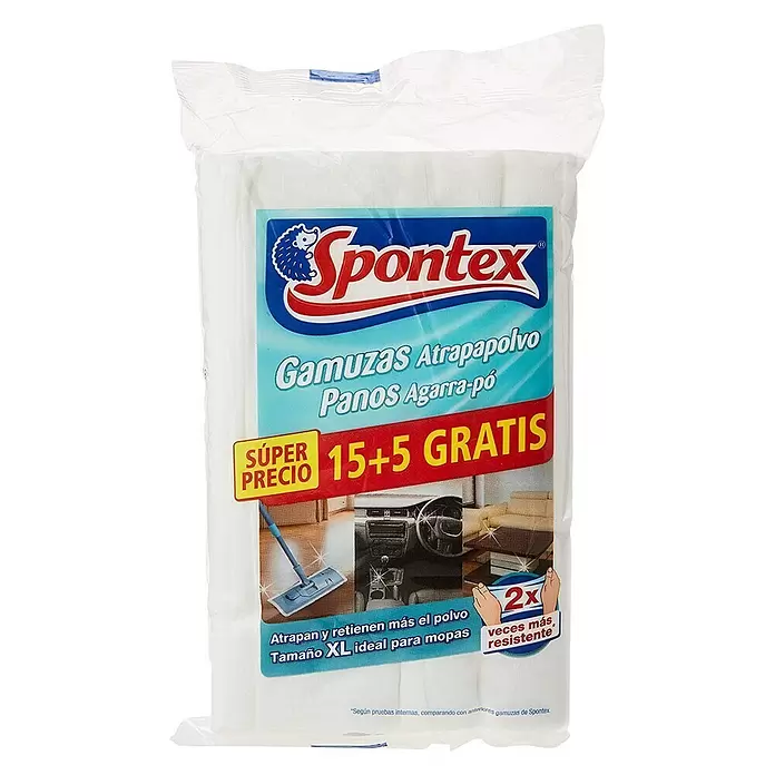 Spontex Recambios para mopa gamuzas atrapapolvo - Contenido: 20 ud. - Vista frontal