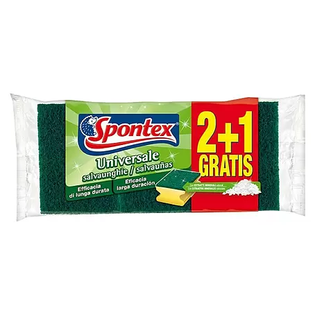 Spontex  Estropajo 2 + 1 salvauñas
