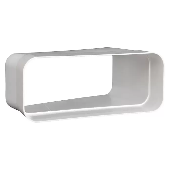 Nedco Vlakkanaalbocht Eco+ - Afmeting aansluitstukken: 220 x 90 mm, Horizontaal, 15 °, Wit, Kunststof - Diagonaal zicht