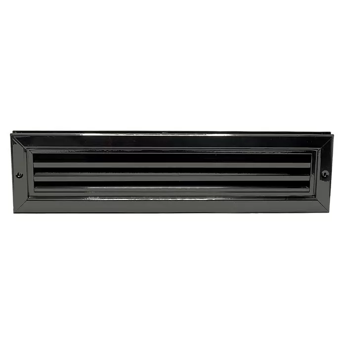 Nedco Deurventilatierooster - 470 x 121 mm, Zwart, Aluminium - Vooraanzicht