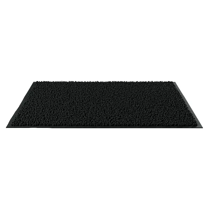 Camargue Badteppich Zottel - 50 x 80 cm, Schwarz, 100% Polyester - Diagonale Ansicht