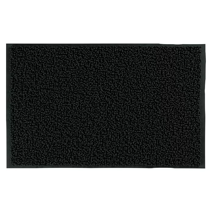 Camargue Badteppich Zottel - 50 x 80 cm, Schwarz, 100% Polyester - Diagonale Ansicht
