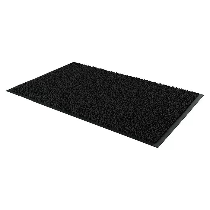 Camargue Badteppich Zottel - 50 x 80 cm, Schwarz, 100% Polyester - Diagonale Ansicht