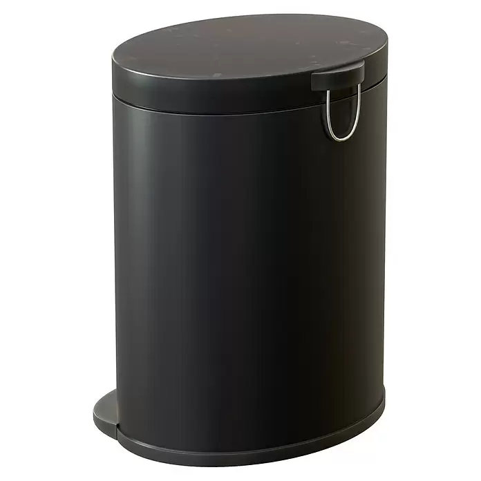 Venus Treteimer Aiko - 3 l, Schwarz, Oval, Metall - Diagonale Ansicht