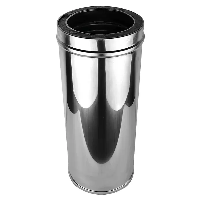 Nedco Pelletkachelpijp - Ø x l: 80 mm x 50 cm, Geborsteld RVS - Vooraanzicht