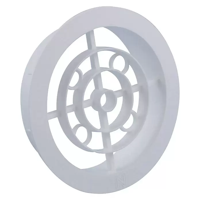 Nedco Ventilatierooster - Wit, Diameter: 100 mm, Kunststof - Diagonaal zicht