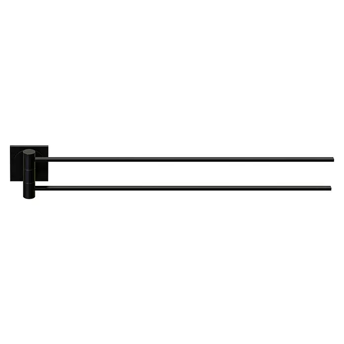 Camargue Cannes Handtuchhalter - 2-armig, Schwarz, Matt - Vorderansicht