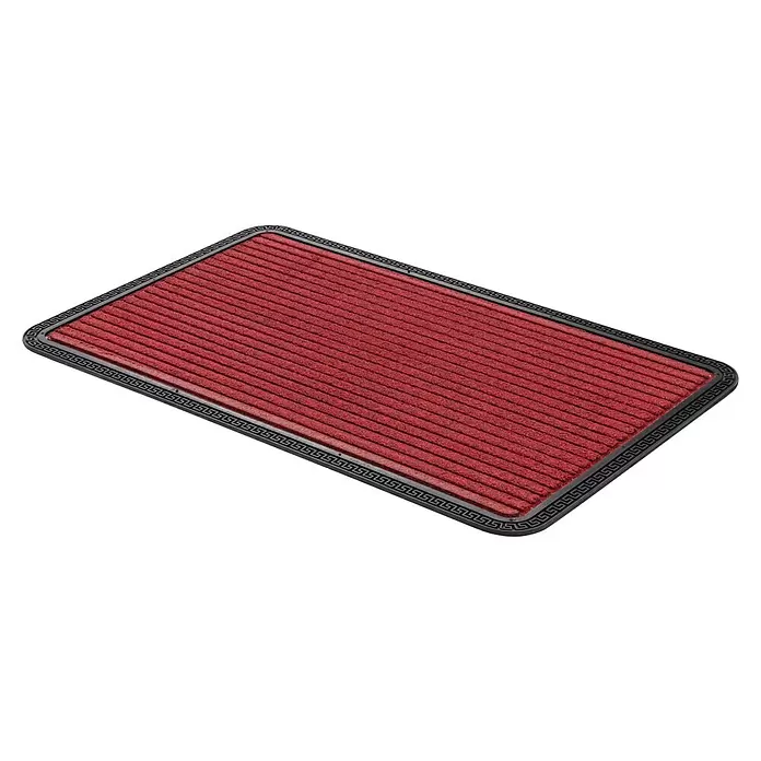 Astra Fußmatte Border Star - Rot, 40 x 60 cm, 70 % Polypropylen, 30 % Gummi - Diagonale Ansicht