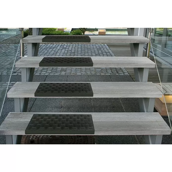 Astra Stopničasta preproga [SI] Imperial - 25 x 65 cm, [SI] 100 % Gummi, Črne barve - Zračna perspektiva