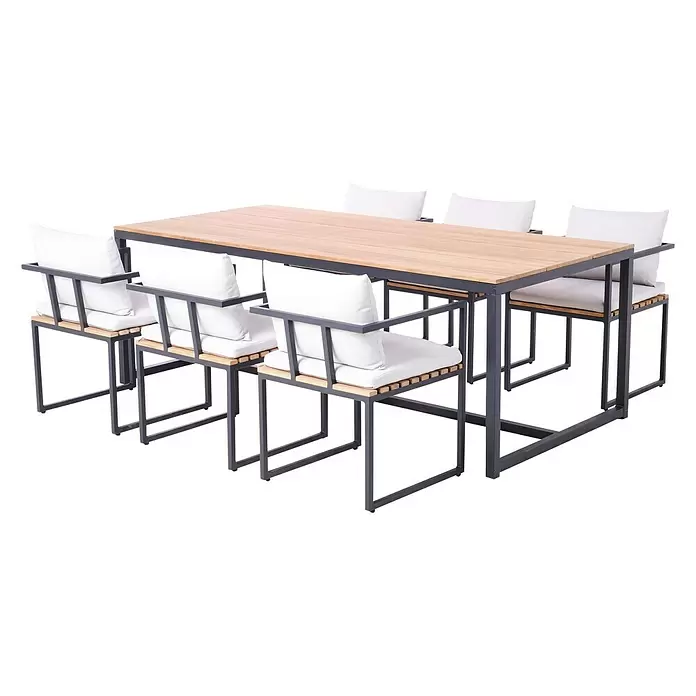 SENSUM Vrtna stolica Eksjö - Š x D x V: 52,5 x 57,5 x 66 cm, Tikovina, Natur, Crne boje - Dijagonalni pogled