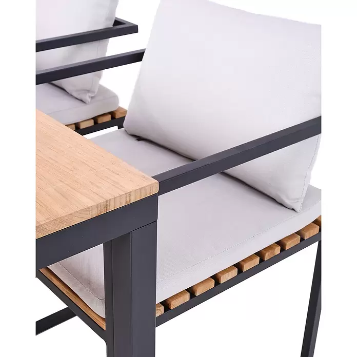SENSUM Vrtna stolica Eksjö - Š x D x V: 52,5 x 57,5 x 66 cm, Tikovina, Natur, Crne boje - Detaljan prikaz