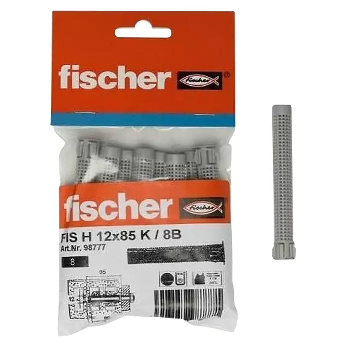 Fischer Taco perforado FIS H - Ø x L: 12 x 85 mm, 8 uds. - Vista frontal