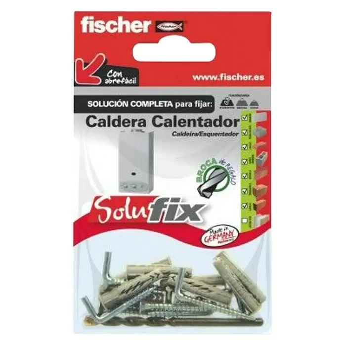 Fischer Solufix Set de fijación - Específico para: Termos y calentadores, 9 piezas - Vista frontal
