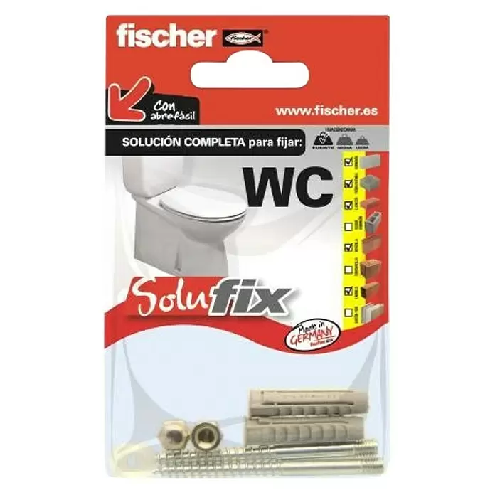 Fischer Solufix Set de fijación - Específico para: Lavabos, 6 piezas - Vista frontal